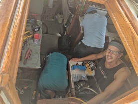 How many full grown adults can fit in the galley at once?